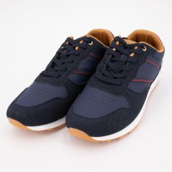 Basket navy burgundy tan sopf 1089 t41/46 Homme ELLESSE