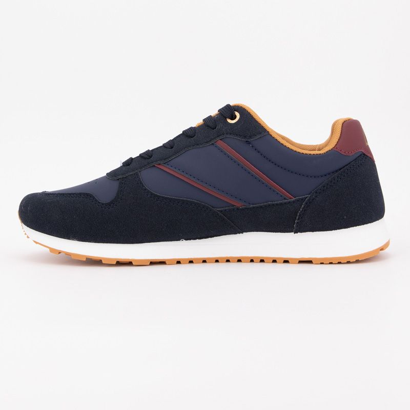 Basket navy burgundy tan sopf 1089 t41/46 Homme ELLESSE