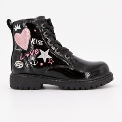 Bottine montante patent black 53ca710670100 t25/32 Enfant DOCKERS BY GERLI