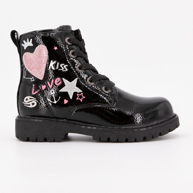 Bottine montante patent black 53ca710670100 t25/32 Enfant DOCKERS BY GERLI