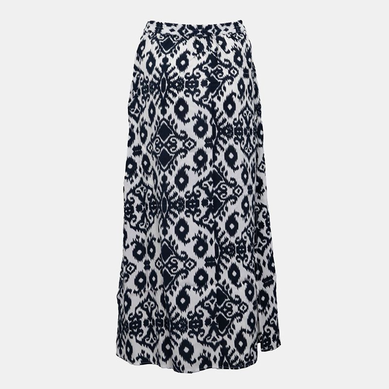Jupe blanche imprimé bleu éthnique taille haute Femme VERO MODA