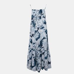 Robe longue à bretelles cholena bleue à fleurs Femme DEELUXE 74