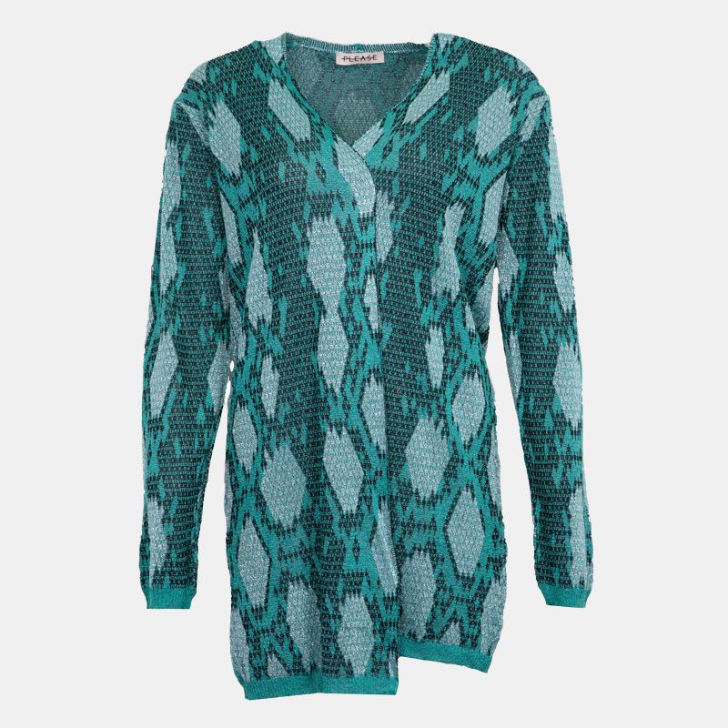 Gilet acqua imprimé en maille fine Femme PLEASE