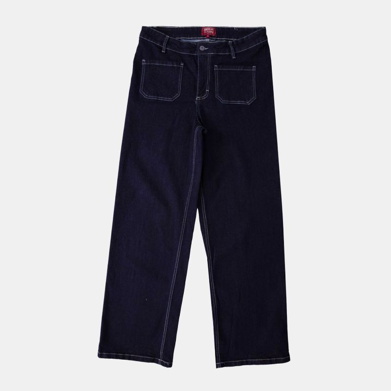 Jean Santana denim coton avec surpiqures blanches Femme AMERICAN PEOPLE Jean Santana denim coton avec surpiqures blanches Femme AMERICAN PEOPLE