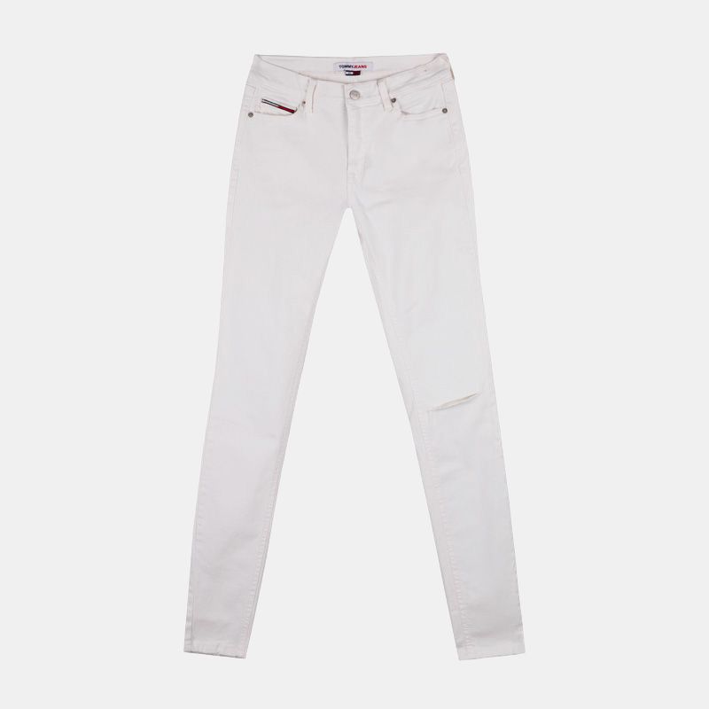 Jean blanc slim fit déchiré genou Femme TOMMY HILFIGER