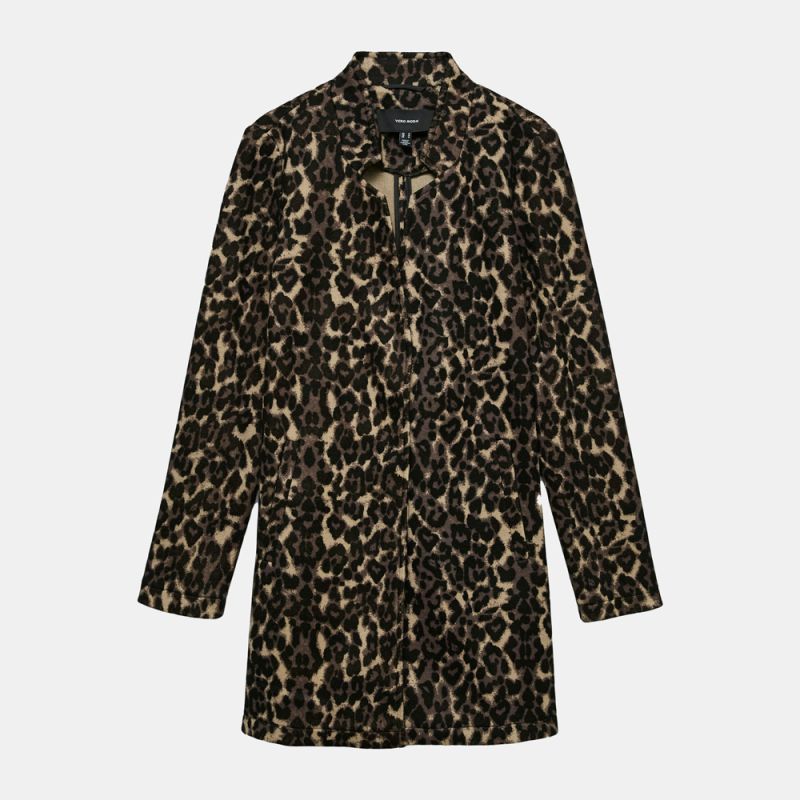 Manteau sepia tin vmbrushedkatrineleo 10288828 4355 Femme VERO MODA