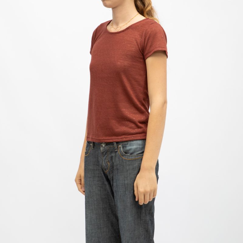 TEE SHIRT MC GLITTER BLACK P118W