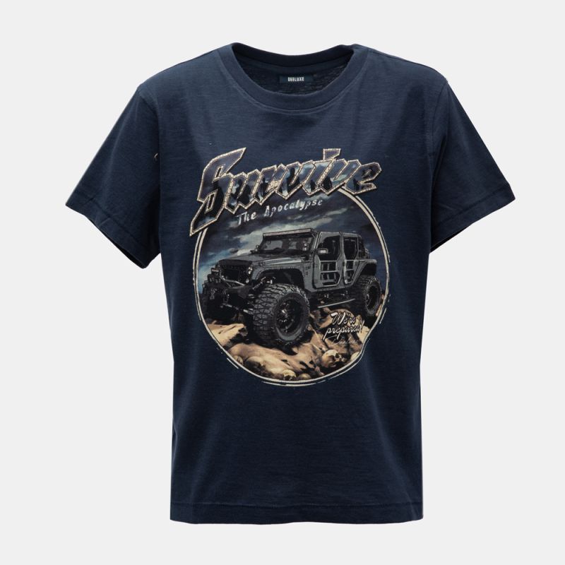 Tee shirt mc survive navy 04v1201b Enfant DEELUXE 74