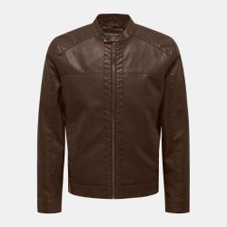 Veste motard Mike similicuir avec zip Homme ONLY AND SONS