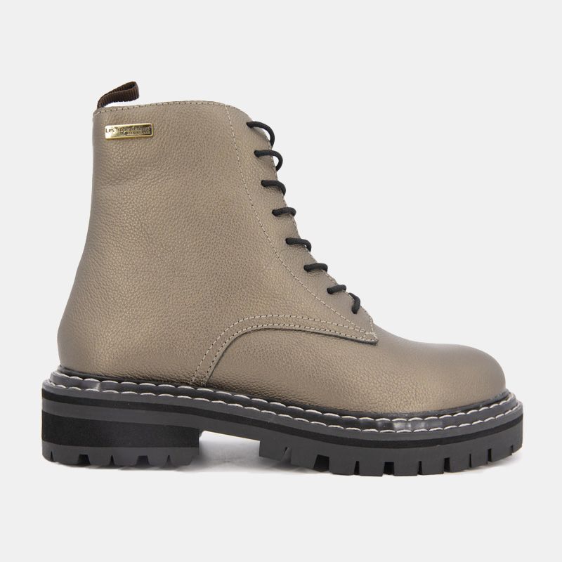 Bottines cuir grainé reine avec lacets Femme LES TROPEZIENNES PAR M.BELARBI