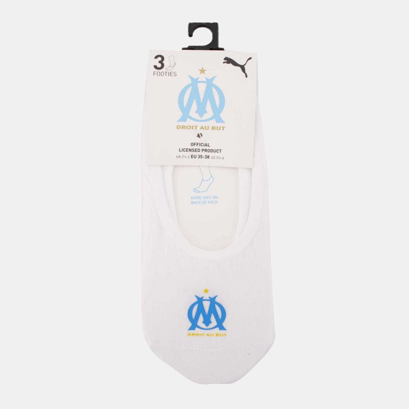 Chaussettes OM uni duo footie x3 navy Enfant PUMA