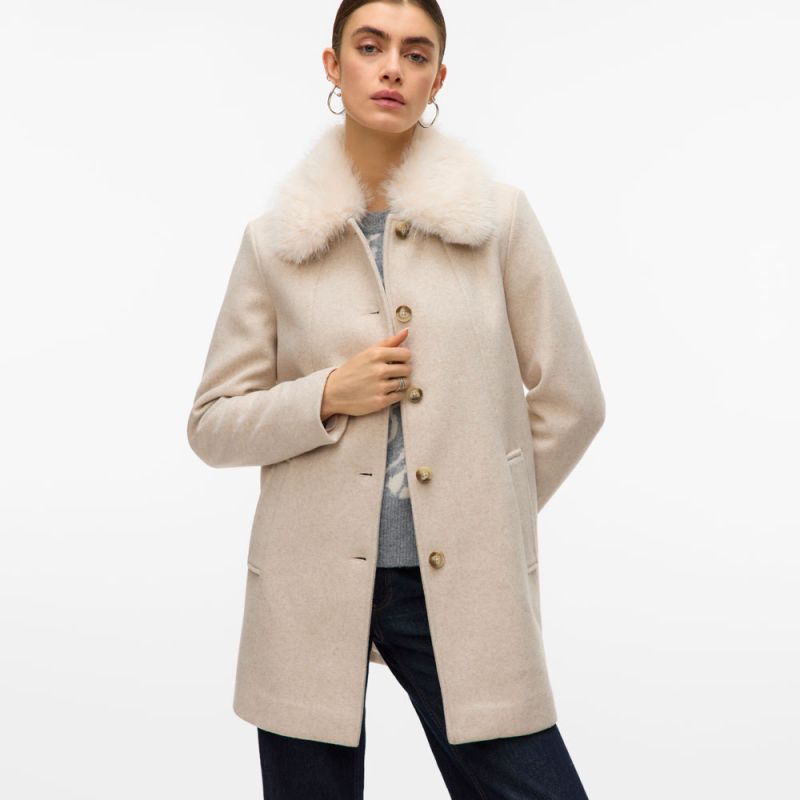 Manteau vmautumn oatmeal 10331559 4355 Femme VERO MODA