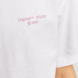 Tee shirt jwhnoho back graphic bright white 12285929 4401 Homme JACK & JONES