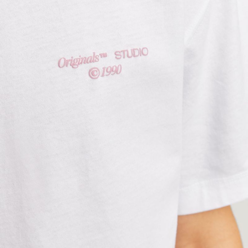 Tee shirt jwhnoho back graphic bright white 12285929 4401 Homme JACK & JONES