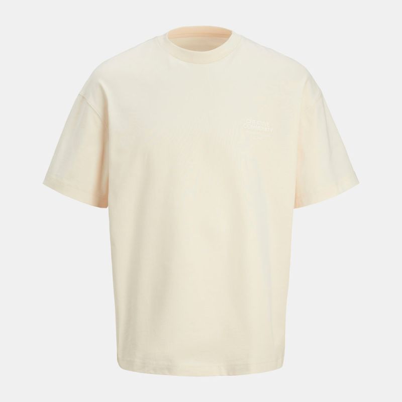 Tee shirt jwhnoho back graphic buttercream 12285928 4400 Homme JACK & JONES