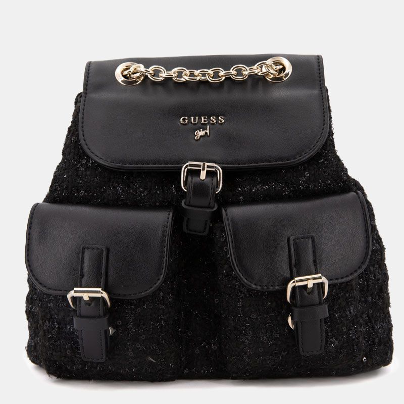 Sac à dos 18x12x25cm tweed et similicuir fille Enfant GUESS