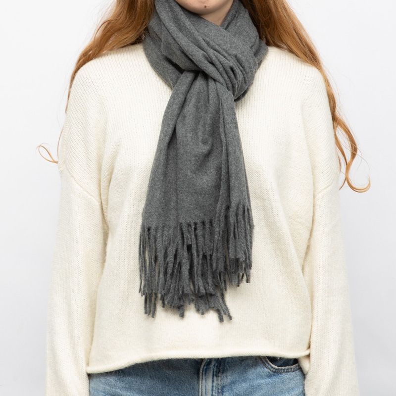 Echarpe gris fonce man-hh-252700 65x180cm Femme MANOUKIAN