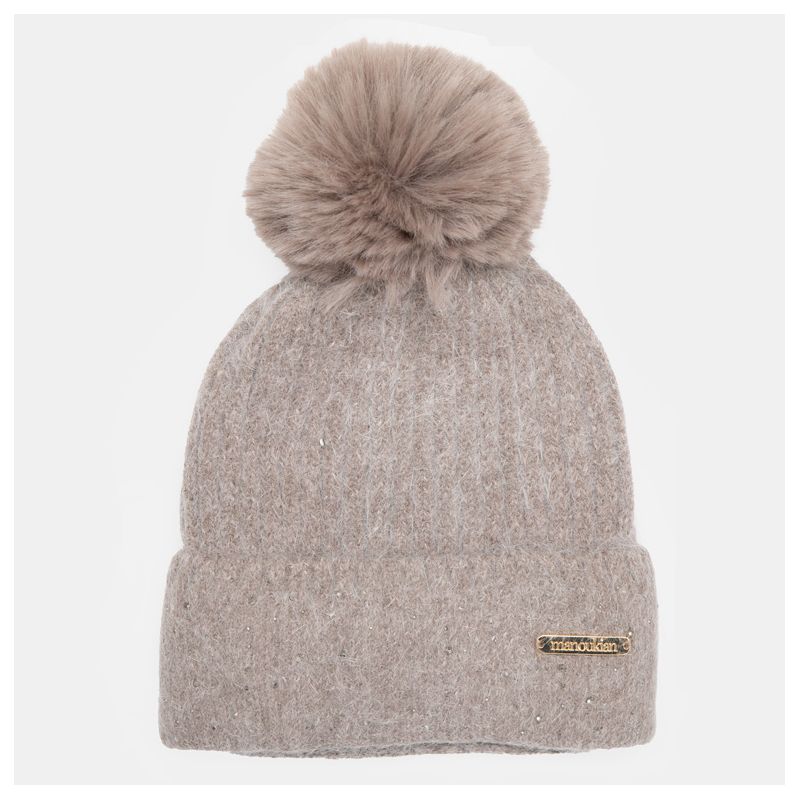 Bonnet angora rose man-jy-224077 Femme MANOUKIAN
