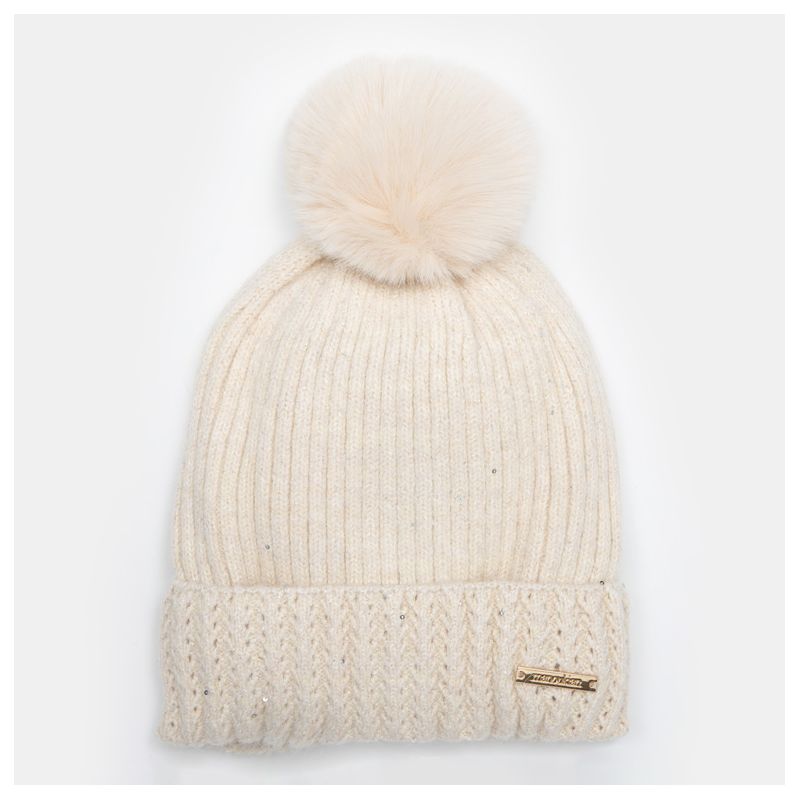 Bonnet angora beige man-jf-252846 Femme MANOUKIAN