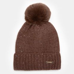 Bonnet angora beige man-jf-252846 Femme MANOUKIAN