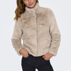 Veste fausse fourrure Vida col montant Femme ONLY