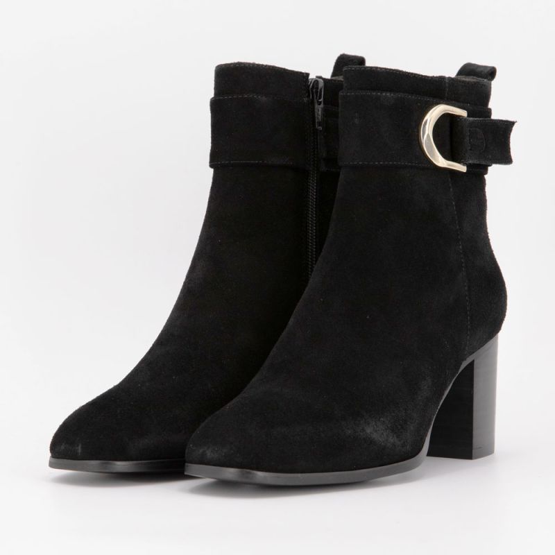 Bottine a talon black suede b-24459-1 t36/40 Femme ELWIN