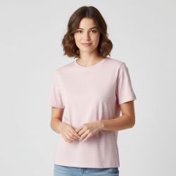 Tee shirt court coton rex col rond Femme JDY