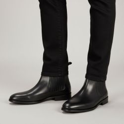 Bottines cuir lisse noires Homme ABACO PARIS