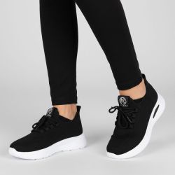 Baskets à lacets en tissu semelle épaisse blanche Femme KELARA