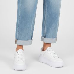 Baskets à lacets blancs semelle épaisse blanche Femme US POLO