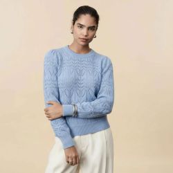 Pull maille ajourée v rose magy Femme LA PETITE ETOILE