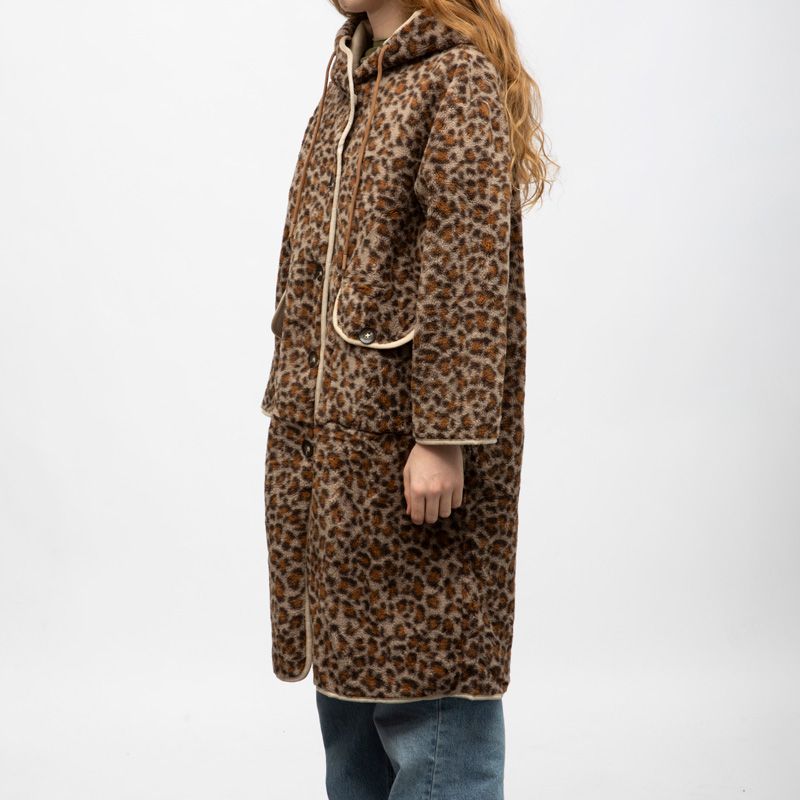 Veste sherpa longue a capuche brown h24chels Femme GOLD AND SILVER