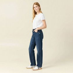 Jean bleu foncé Atlanta denim taille haute Femme AMERICAN PEOPLE