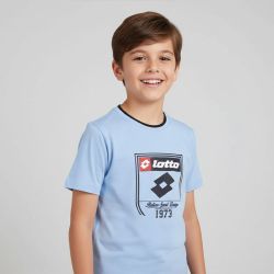 Tee shirt tissu chiné imprimé logo blason Enfant LOTTO