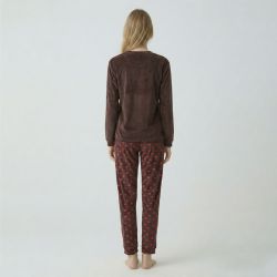 Pyjama long velours mot23172 Femme BILL TORNADE