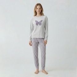 Pyjama long velours mot23172 Femme BILL TORNADE