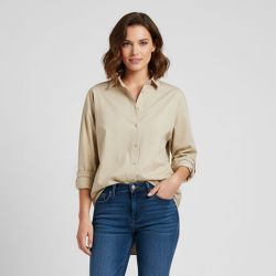 Chemise longue beige Femme ONLY