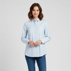 Chemise manches longues à rayures Femme PIECES