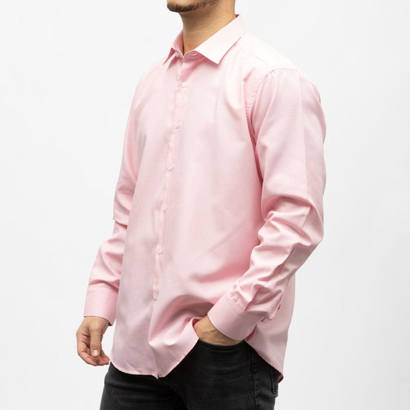 Bill00 chemise coton poly vichy / rose Homme BILL TORNADE