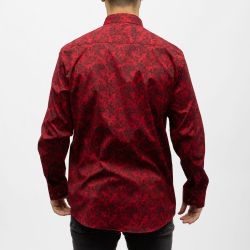 Bill00 chemise coton poly rouge profond - grunge Homme BILL TORNADE