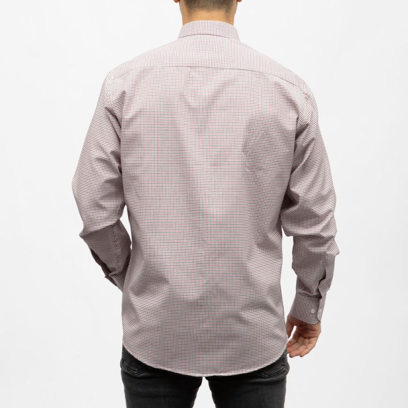 Bill00 chemise coton poly blanc Éclatant - pied de poule Homme BILL TORNADE