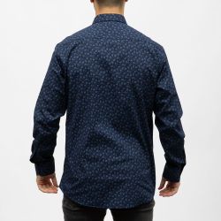 Bill00 chemise coton poly bleu marine - jacquard Homme BILL TORNADE