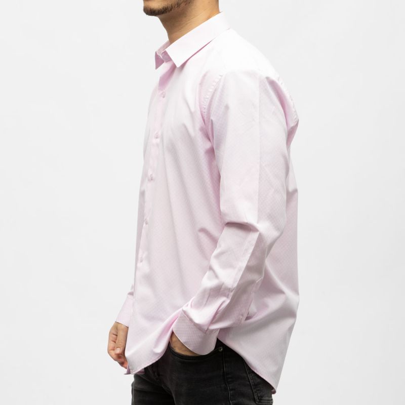 Bill00 chemise coton poly rose pÂle - faux-uni Homme BILL TORNADE