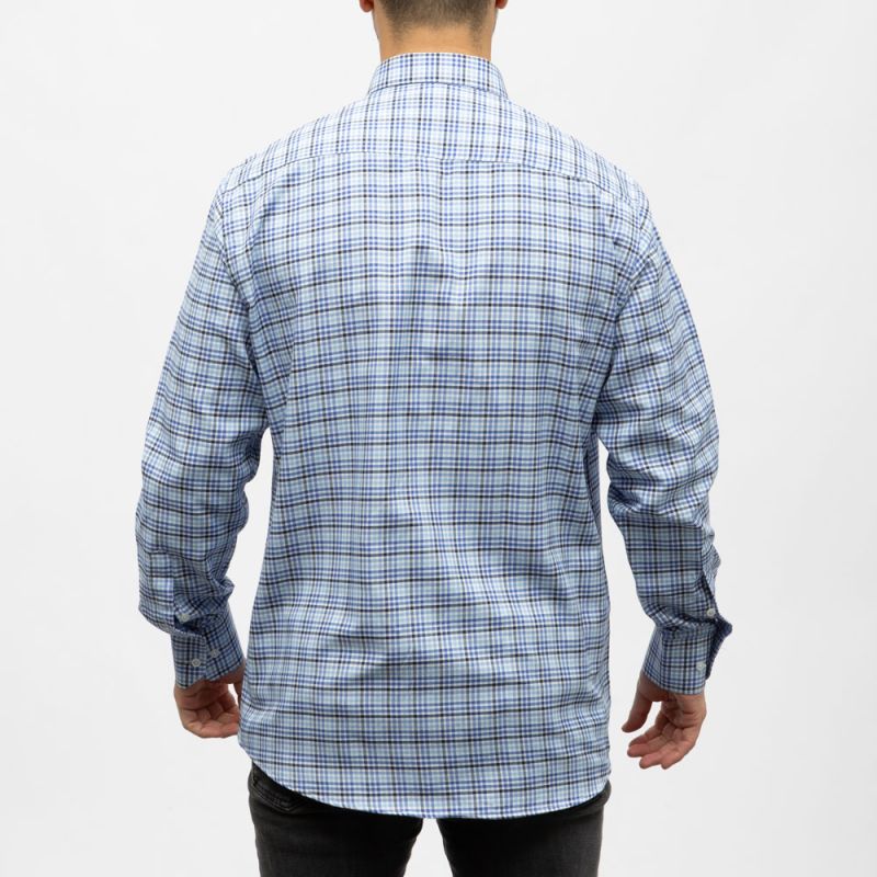 Bill00 chemise coton poly bleu marine - carreaux Homme BILL TORNADE