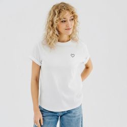 Tee shirt Tenna col rond coton imprimé coeur regular Femme ONLY
