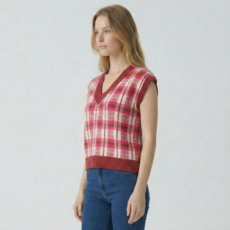 Pull sm carreaux fuchsia puimichel Femme LES TROPEZIENNES PAR M.BELARBI