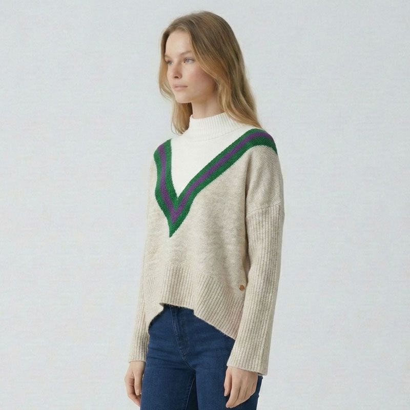 Pull ecru motif mezel Femme LES TROPEZIENNES PAR M.BELARBI