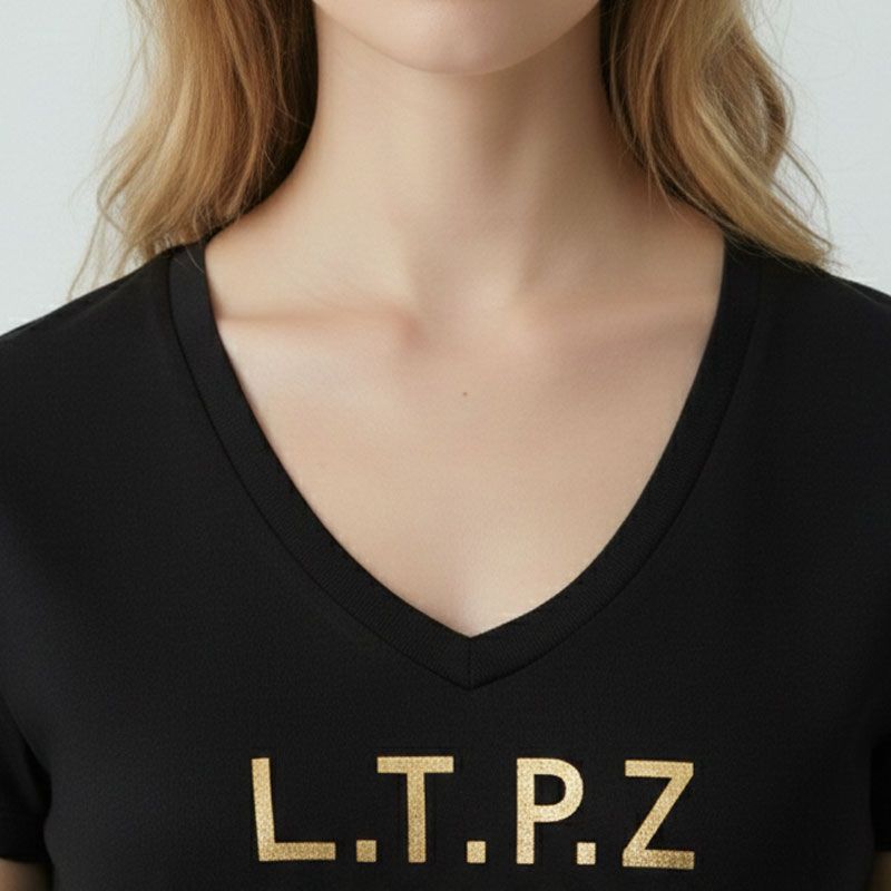 Tee shirt col v astrakan cryosol Femme LES TROPEZIENNES PAR M.BELARBI