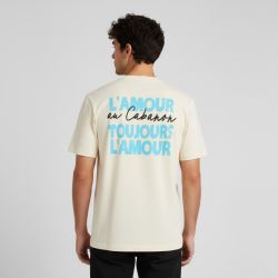 Tee shirt L'amour au cabanon toujours l'amour antique white Homme JACK & JONES