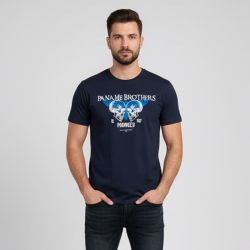 Tee shirt illustration têtes de mort et papillon en coton Homme PANAME BROTHERS
